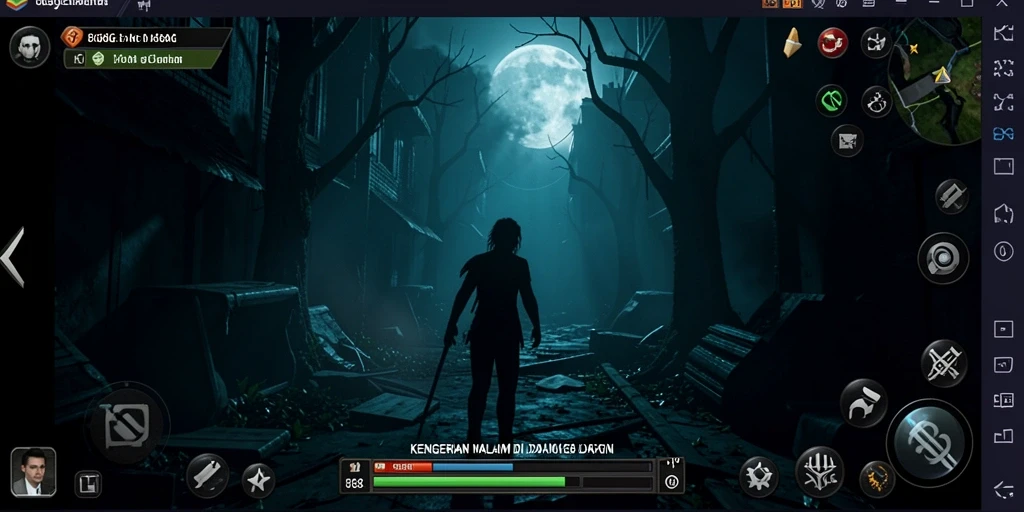 Screenshot gameplay di 8G8G dengan suasana Horror yang mencekam.