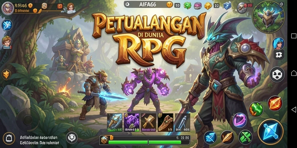 Tampilan gameplay AIFA66 yang menakjubkan penuh dengan aksi RPG.