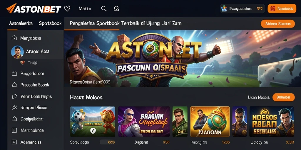 Screenshot gameplay ASTONBET saat taruhan olahraga berlangsung.