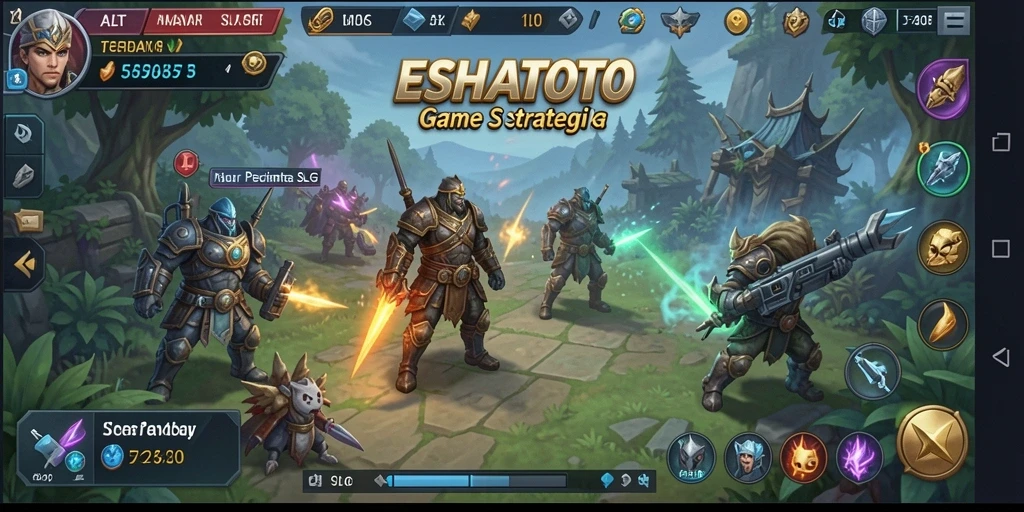 Tangkapan layar ESHATOTO menampilkan pertempuran strategis yang mendebarkan.