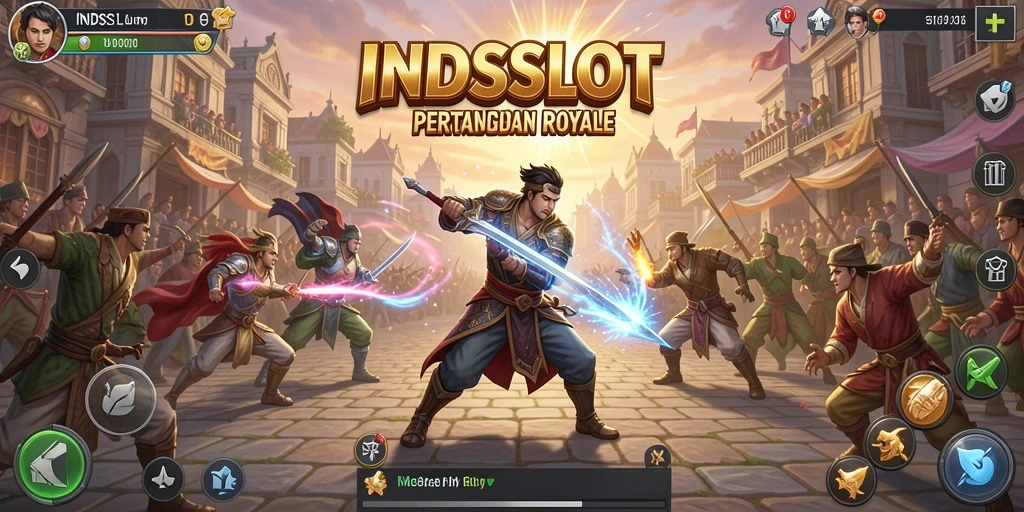 Gambaran gameplay Battle Royale yang intens di INDSLOT.