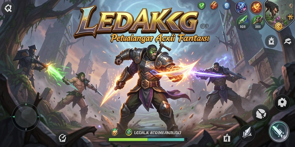 Tampilan gameplay LEDAKGG yang menampilkan aksi seru dan karakter menarik.