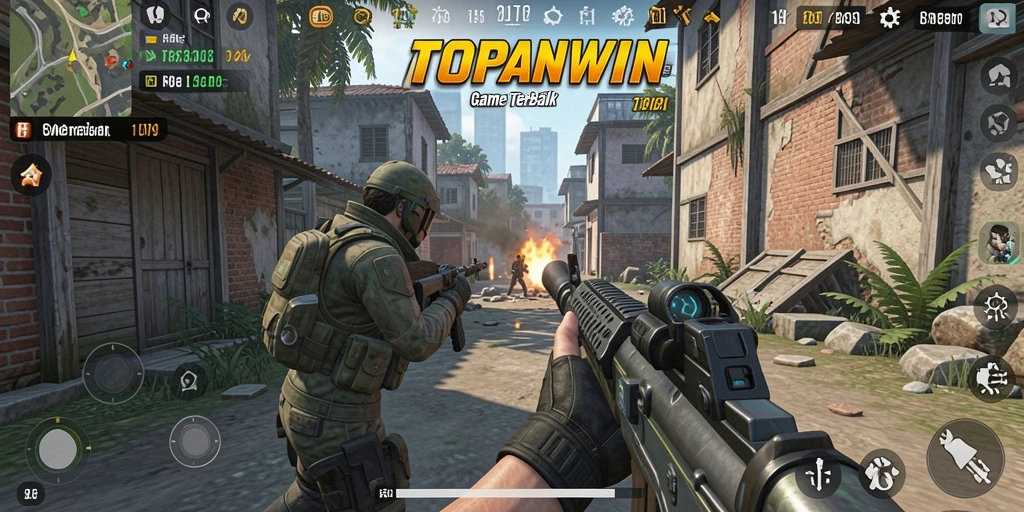 Tampilan pertarungan seru dari gameplay TOPANWIN.